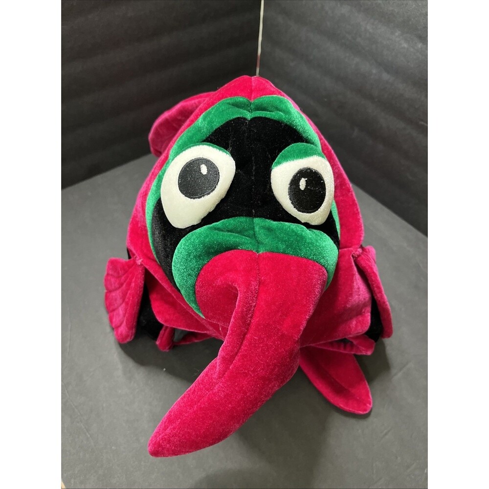 Vintage CHRISHA Playful Plush Fushia Black Striped Fish Hat Halloween Costume - Picture 2 of 7